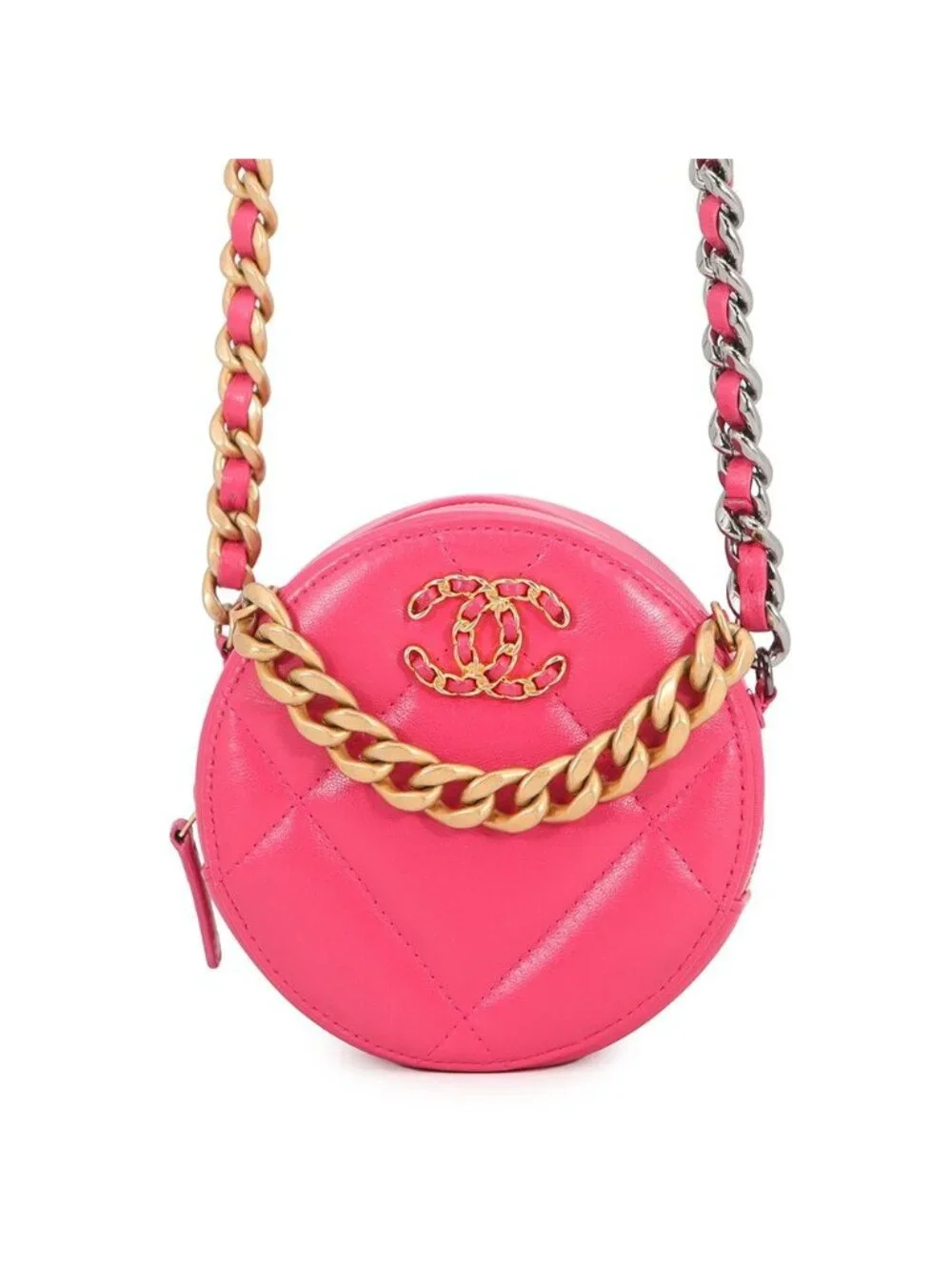 Chanel Chain Shoulder Bag 19 Quilted CC Logo Lambskin
